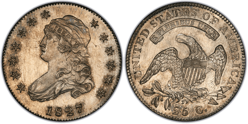 1827 Proof Quarter Pattern - J-48a, 1827/3
