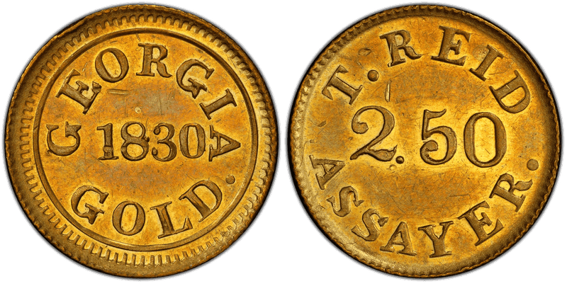 1830 Templeton Reid Two-and-a-Half Dollar Gold Piece