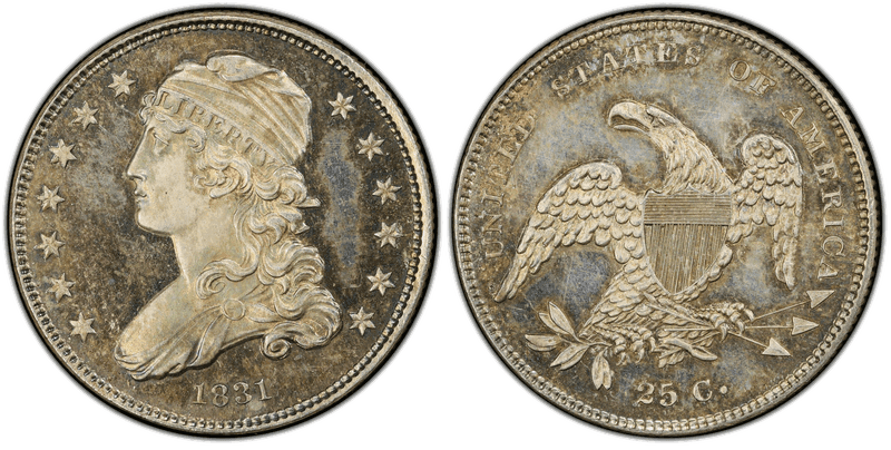 1831 Proof Capped Bust Quarter - Small Letters