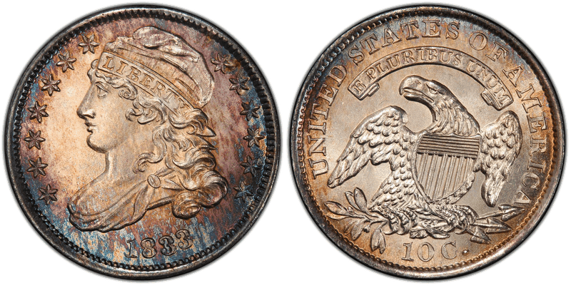 1833 Capped Bust Dime - Last 3 High
