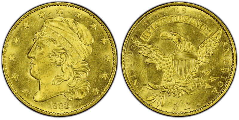 1833 Capped Head to Left Half Eagle - Small Date