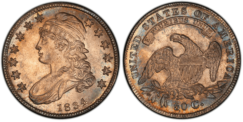 1834 Capped Bust Half Dollar - Small Date, Small Letters