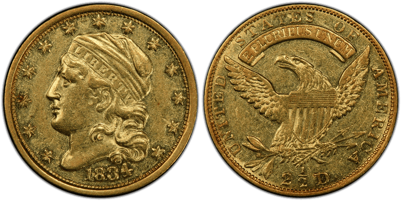1834 Capped Head to Left Quarter Eagle