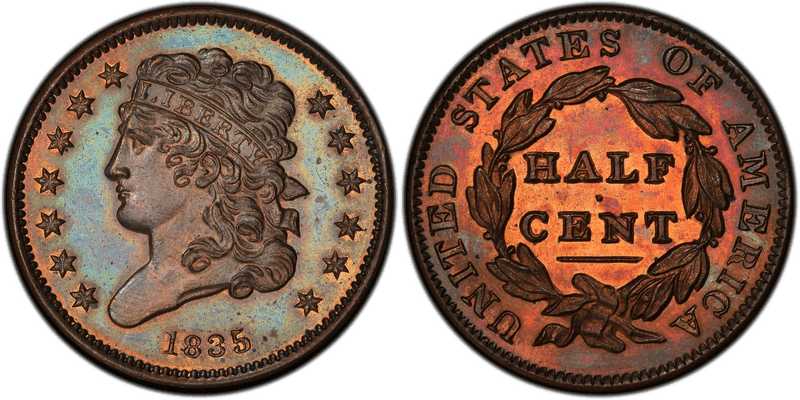 1835 Classic Head Half Cent