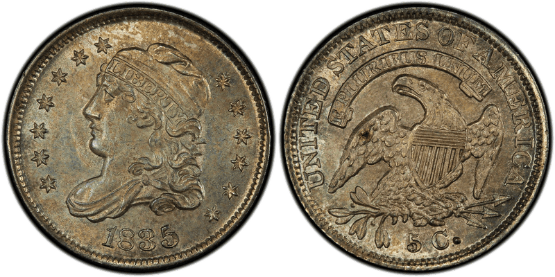 1835 Capped Bust Half Dime - Large Date, Small 5C