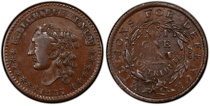 (1837) Copper Token HT-44, Liberty - Not One Cent