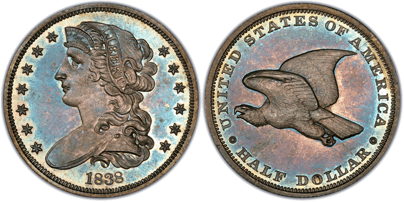 1838 Proof Half Dollar Pattern - J-73, Restrike