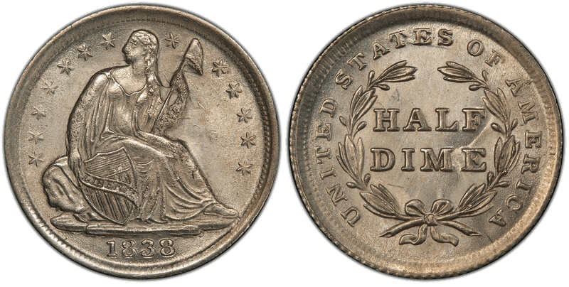 1838 Seated Liberty Half Dime - Small Stars