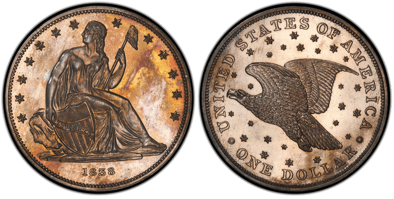 1838 Proof Dollar Pattern - J-88, Restrike