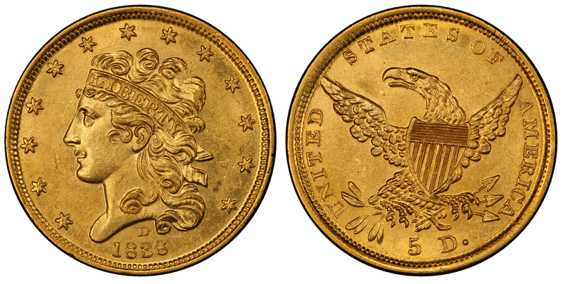 1838 (D) Classic Head Half Eagle