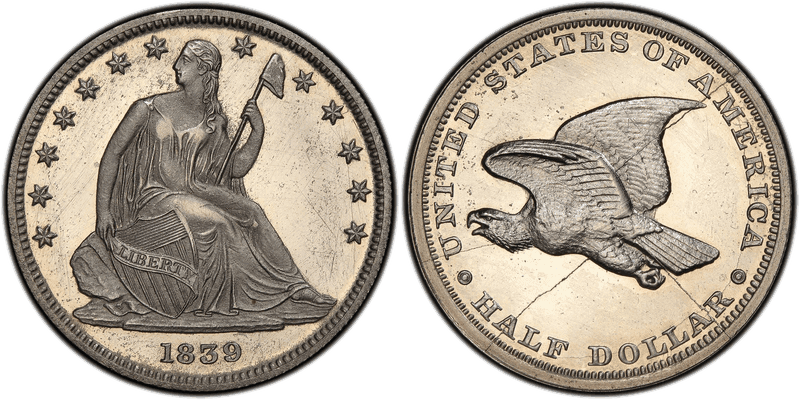 1839 Proof Half Dollar Pattern - J-102, Restrike