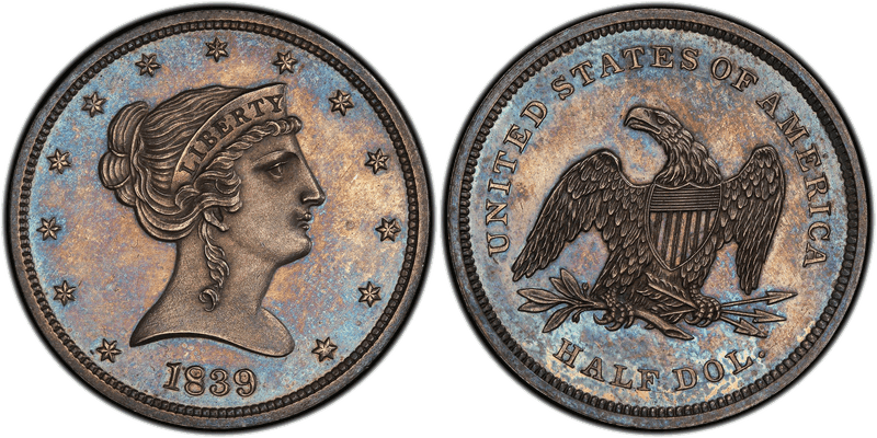 1839 Proof Half Dollar Pattern - J-93, Original