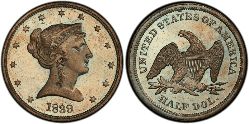 1839 Proof Half Dollar Pattern - J-96, Restrike
