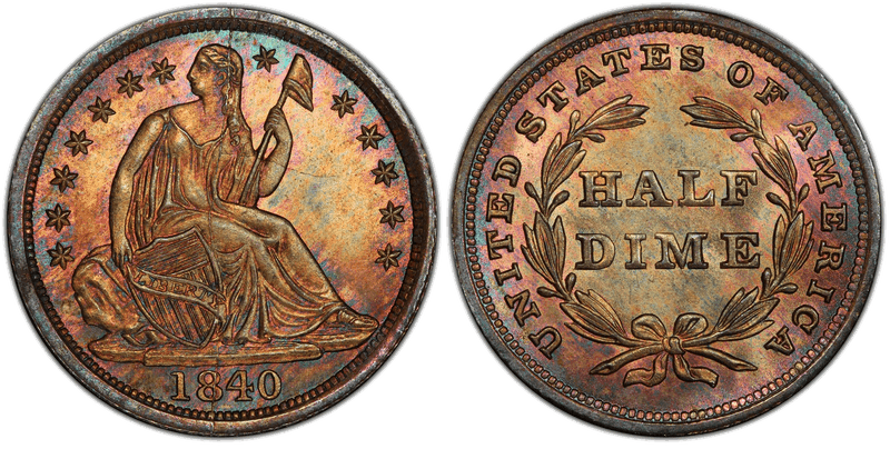 1840 Proof Seated Liberty Half Dime - No Drapery