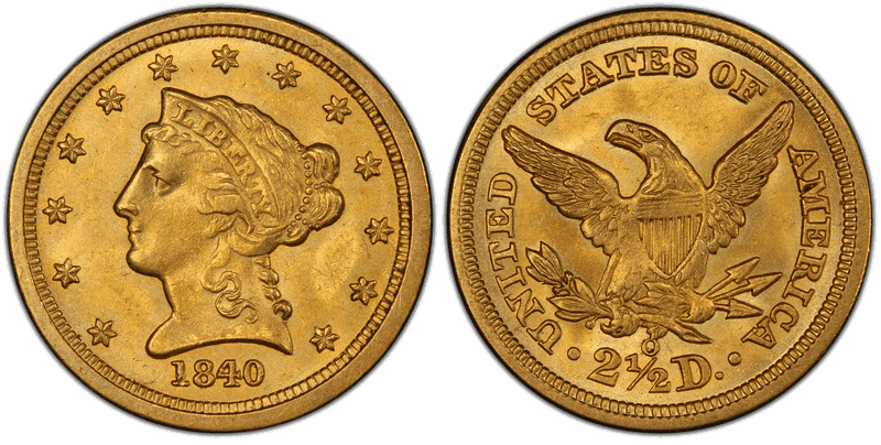1840 (O) Liberty Head Quarter Eagle