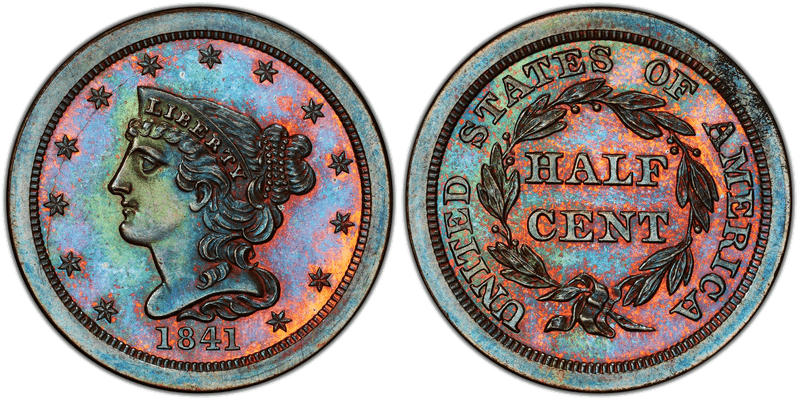 1841 Braided Hair Half Cent