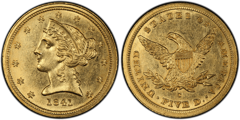 1841 Liberty Head Half Eagle