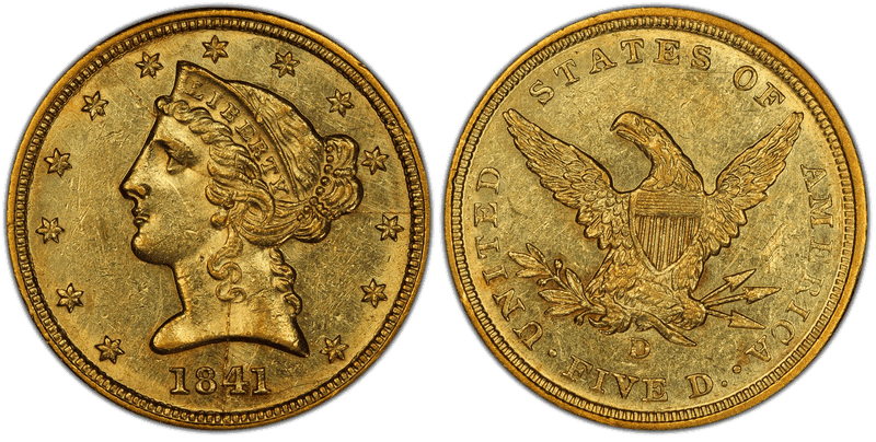 1841 (D) Liberty Head Half Eagle