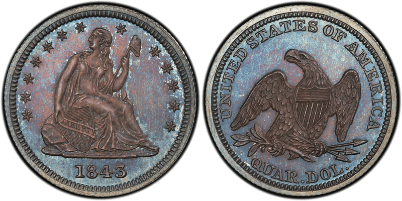 1843 Proof Seated Liberty Quarter
