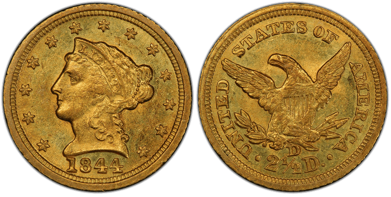 1844 (D) Liberty Head Quarter Eagle