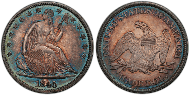 1845 Seated Liberty Half Dollar