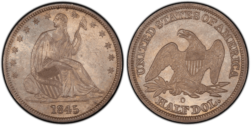 1845 (O) Seated Liberty Half Dollar - No Drapery