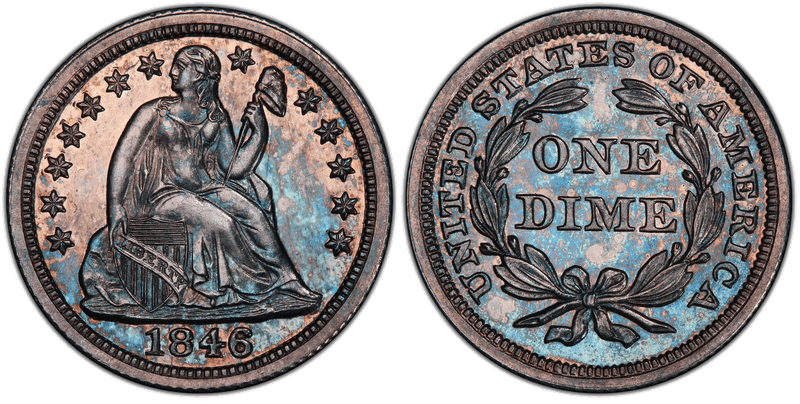 1846 Seated Liberty Dime