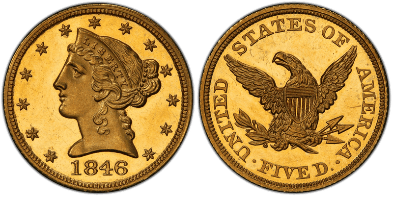1846 Proof Liberty Head Half Eagle