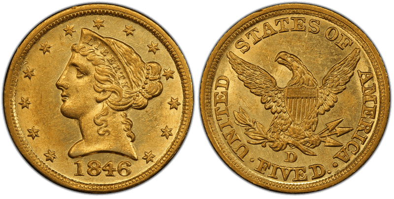 1846 (D) Liberty Head Half Eagle