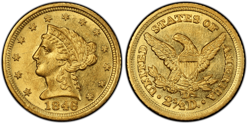1846 (D) Liberty Head Quarter Eagle - D/D