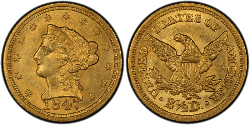 1847 Liberty Head Quarter Eagle