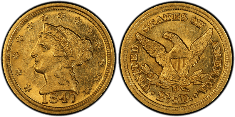 1847 (D) Liberty Head Quarter Eagle