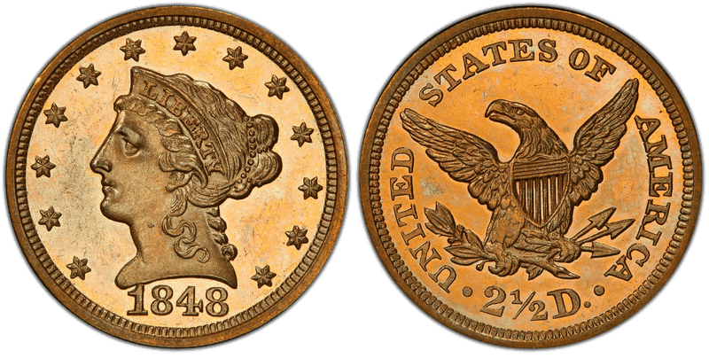 1848 Proof Liberty Head Quarter Eagle