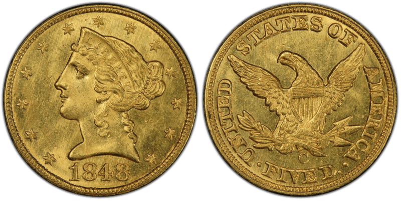 1848 Liberty Head Half Eagle