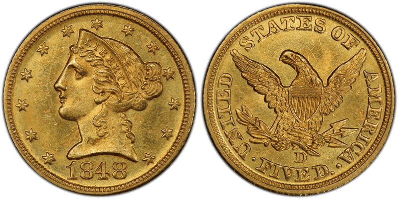 1848 (D) Liberty Head Half Eagle
