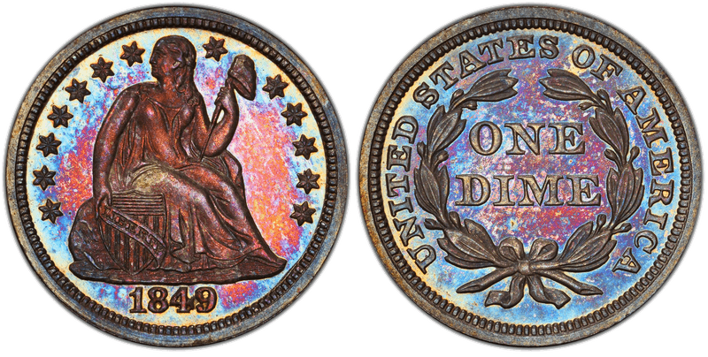 1849 Proof Seated Liberty Dime