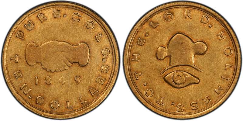 1849 Mormon Ten Dollar