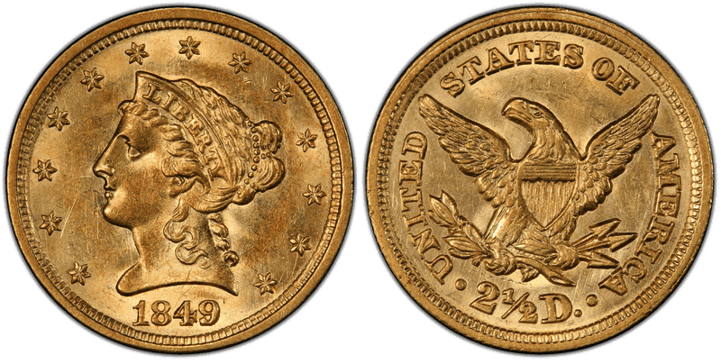 1849 Liberty Head Quarter Eagle
