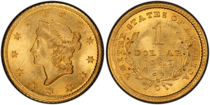 1849 (O) Liberty Gold Dollar