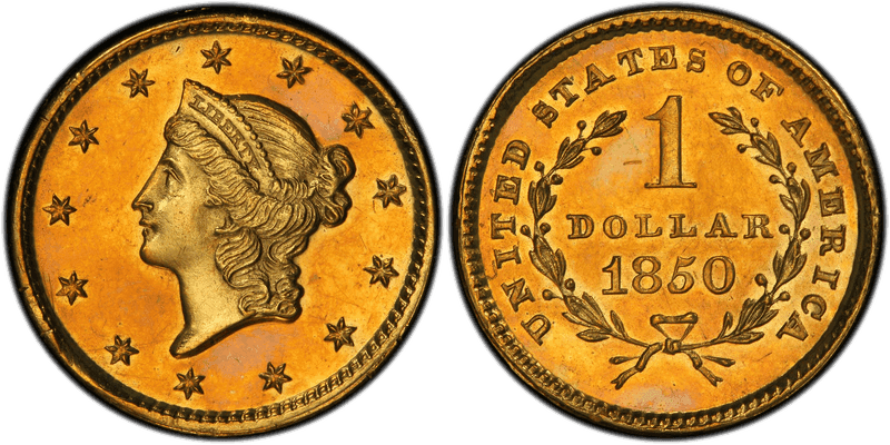1850 Proof Liberty Gold Dollar