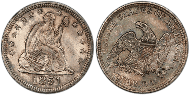 1851 Seated Liberty Quarter