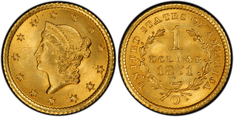 1851 (O) Liberty Gold Dollar