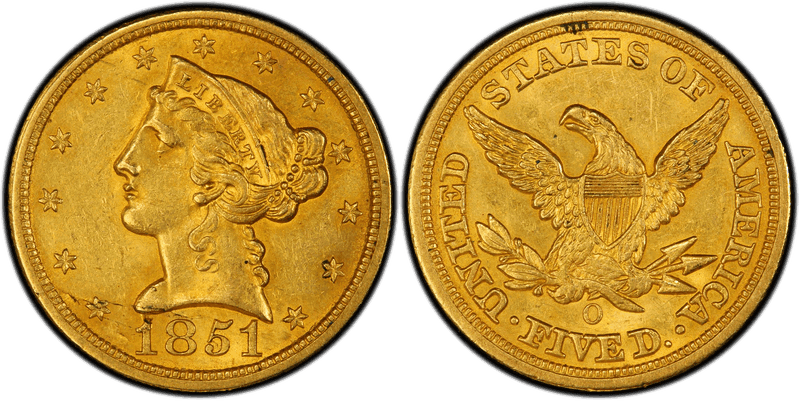 1851 (O) Liberty Head Half Eagle