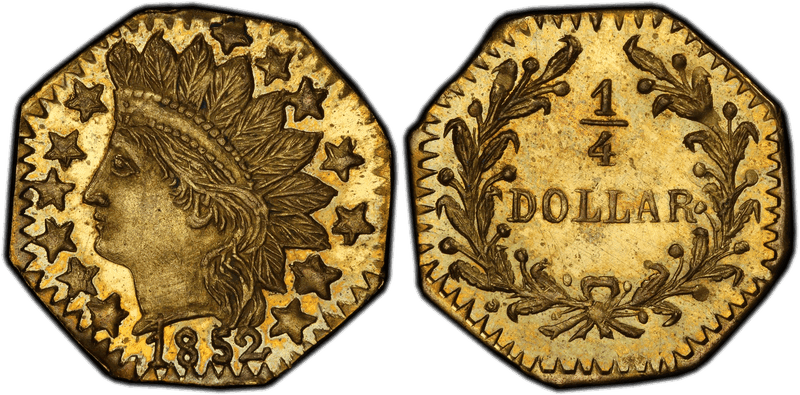 1852 Gold Quarter - BG-799V