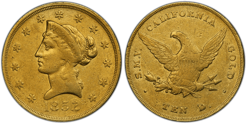 1852 Wass, Molitor & Co. Small Head Gold Eagle