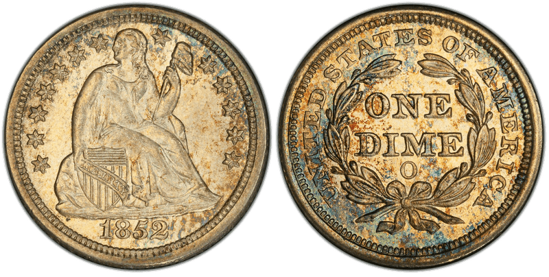 1852 Seated Liberty Dime
