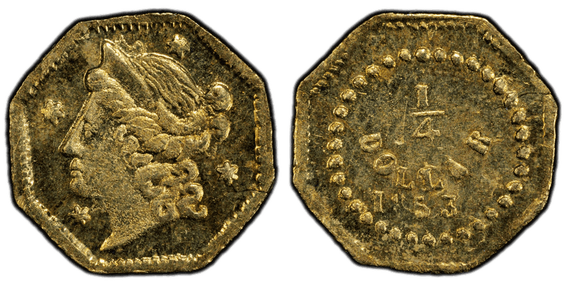 1853 Gold Quarter - BG-102