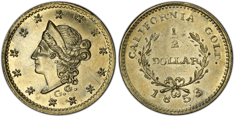 1853 Gold Half Dollar - BG-414
