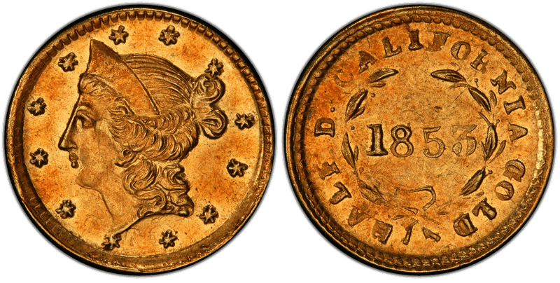 1853 Gold Half Dollar - BG-416