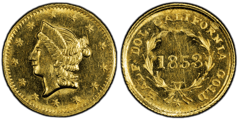 1853 Gold Half Dollar - BG-428